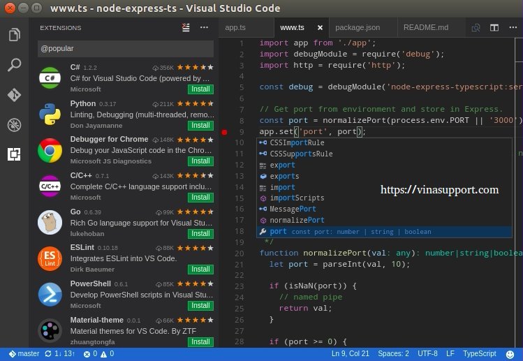 Tổng hợp Extension nên dùng cho Visual Studio Code - VinaSupport