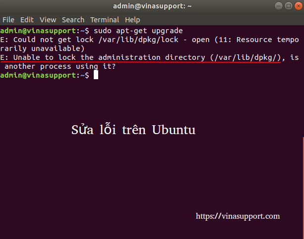 Sửa lỗi “Unable to lock the administration directory (/var/lib/dpkg ...