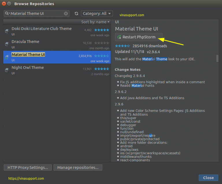 INTELLIJ material Theme. Ide PHPSTORM. Окно ide Jetbrains.