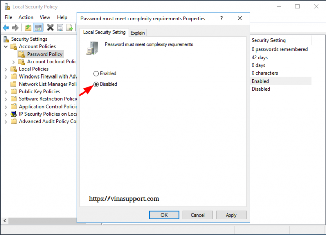 Gỡ bỏ chính sách mật khẩu phức tạp trên Windows Server