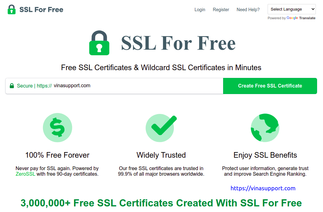 Top 4+ Free SSL Certificate miễn phí - VinaSupport