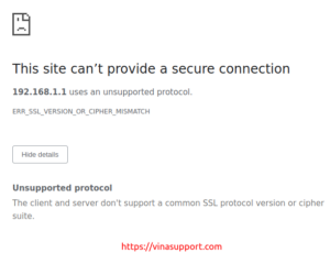 Fix lỗi “This site can’t provide a secure connection”
