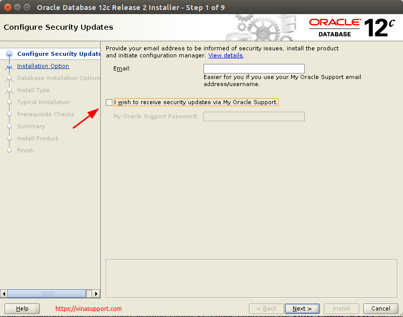 Huong dan cai dat Oracle Database 12c Tren CentOS 7.x - Buoc 1