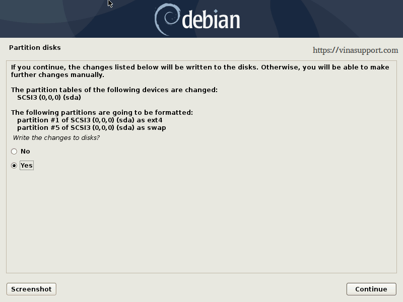 Huong dan cai dat Debian 10 - Buoc 17