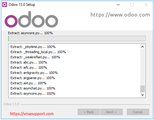 Huong dan cai dat Odoo 13 tren Windows Server 2016 - Buoc 7