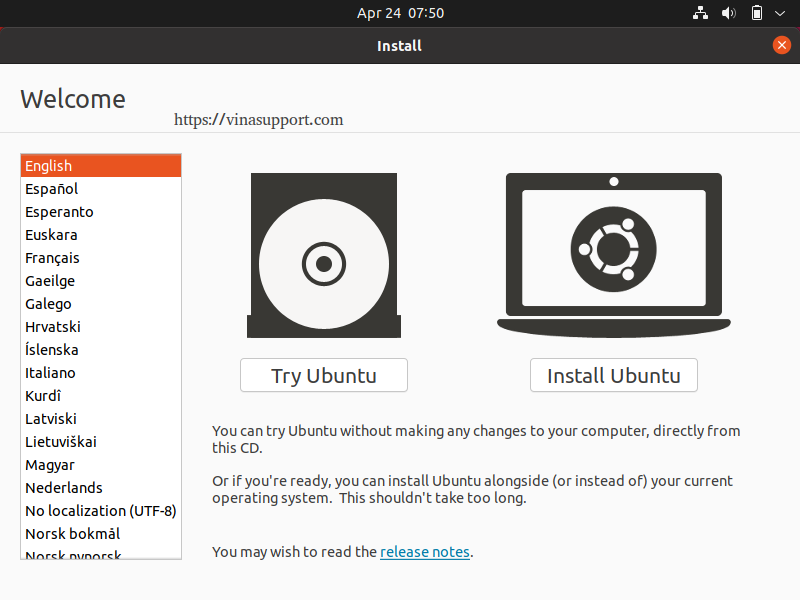 Cai dat Ubuntu 21.04 Buoc 3
