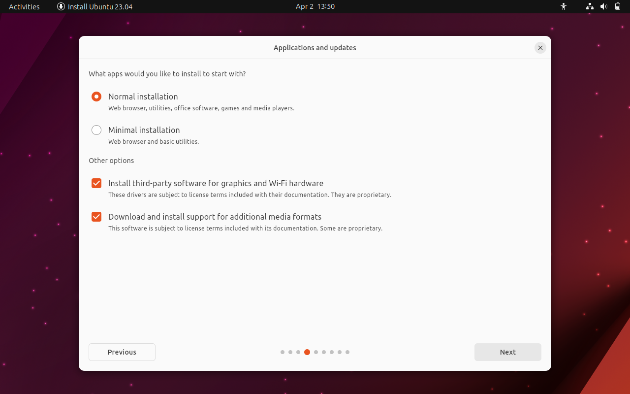 Huong dan cai dat HDH Ubuntu 23.04 buoc 6