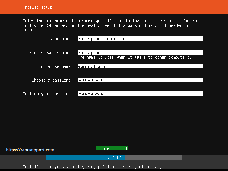 Huong dan cai dat Ubuntu Server 18.04 LTS step 12