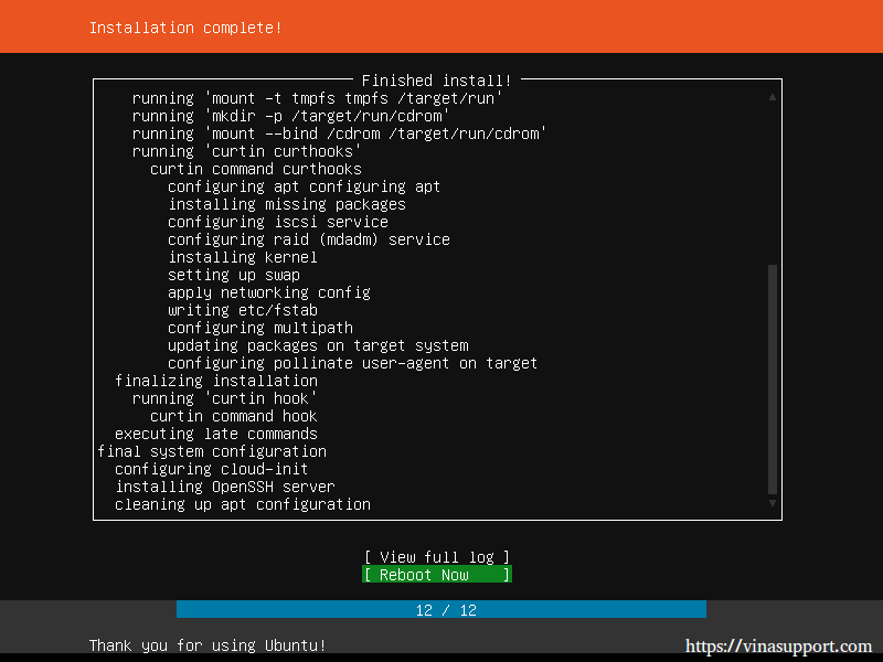 Huong dan cai dat Ubuntu Server 18.04 LTS step 16