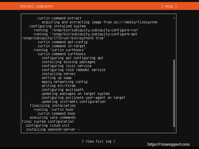 Cai dat HDH Ubuntu Server 20.04 - Buoc 14