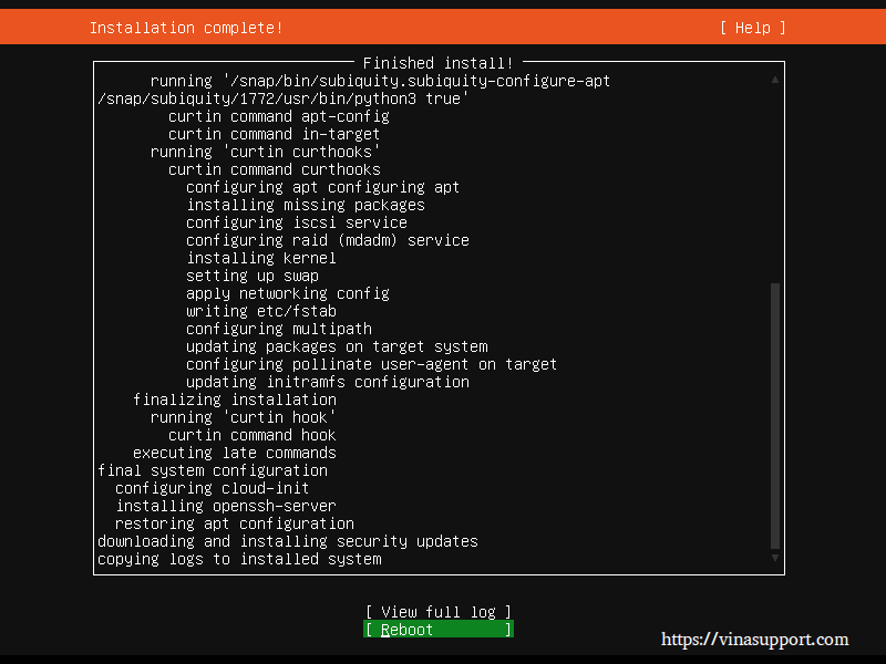 Cai dat HDH Ubuntu Server 20.04 - Buoc 15