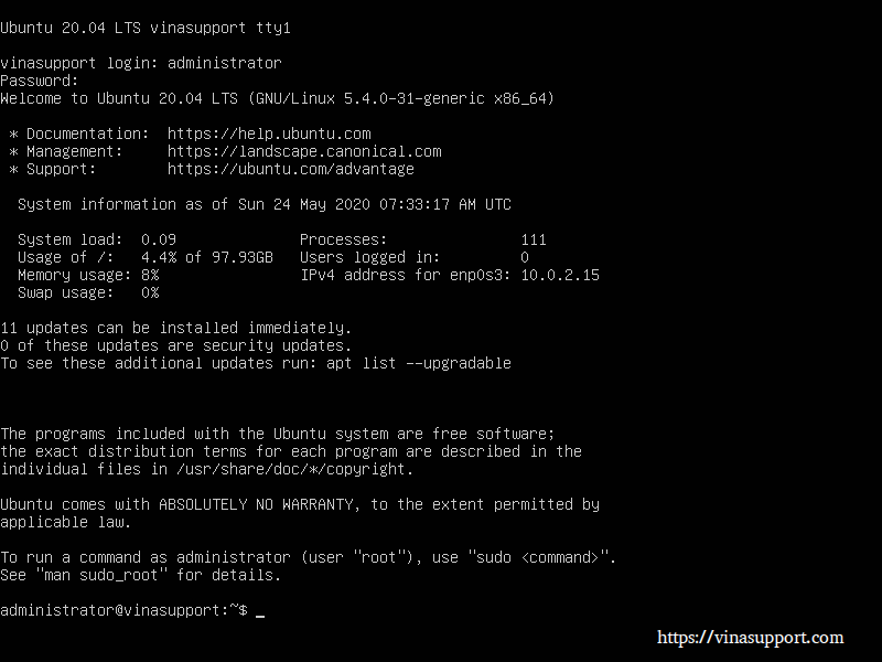 Cai dat HDH Ubuntu Server 20.04 - Buoc 16