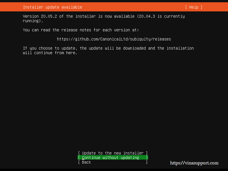 Cai dat HDH Ubuntu Server 20.04 - Buoc 3