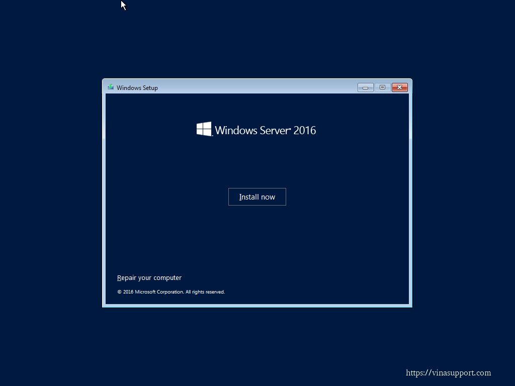 Huong dan cai dat Windows Server 2016 - Buoc 2