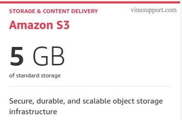 5GB Lưu trữ miễn phí trên Amazon S3