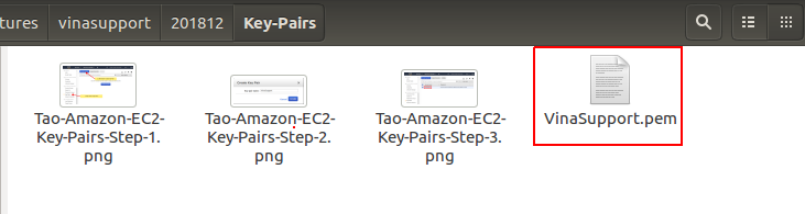 Tao Amazon EC2 Key Pairs Step 4